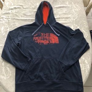 Men’s navy and red Northface hoodie L